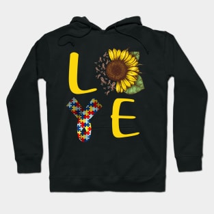 autism awareness love sunflower Hoodie